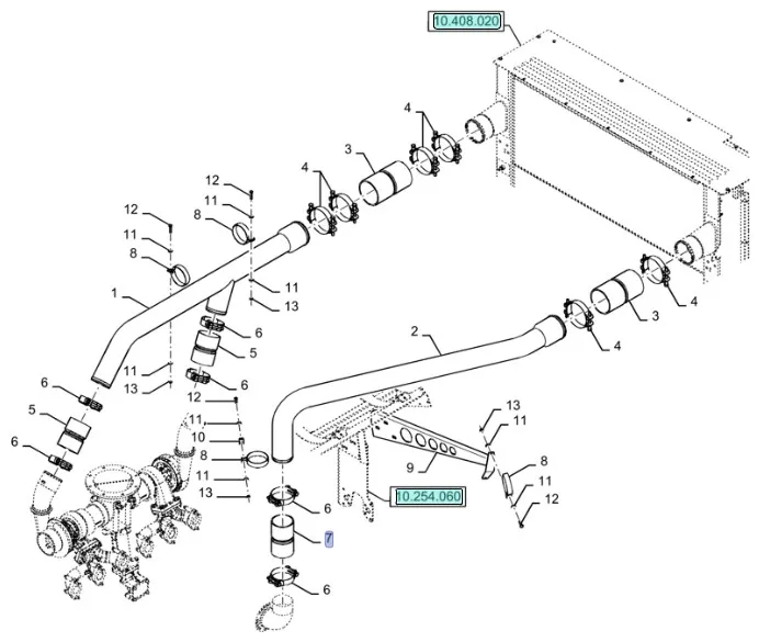 87623954 - Патрубок возд. выс. давл. интеркулера ДВС CR с 11г.в.